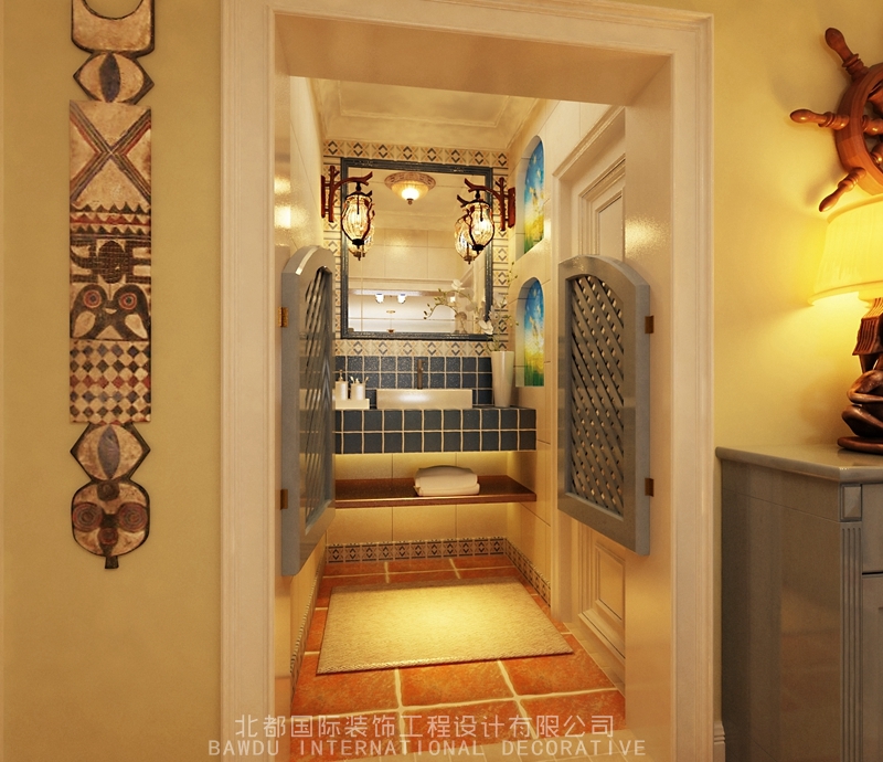 地中海风格洗手间装修设计效果图